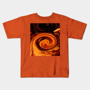Neon Orange Swirls Kids T-Shirt